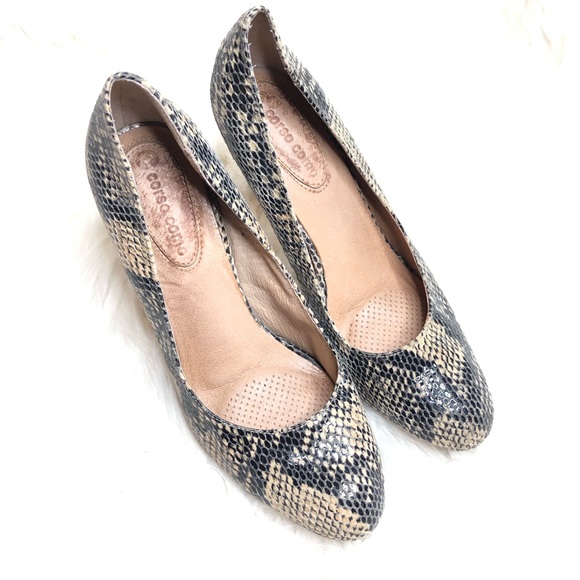 Corso Como snake print round toe heels - Picture 2 of 8